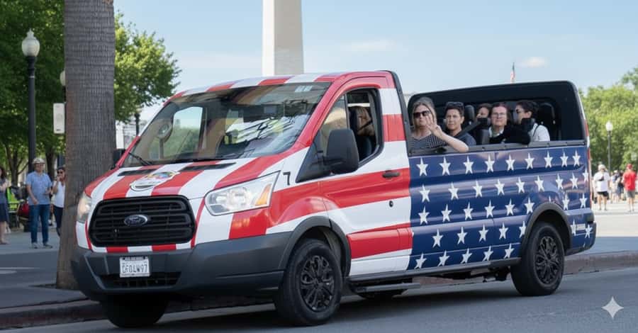 D.C: Monuments & History Guided Open-Air Bus Tour-Day &Night - Boarding at Arlo Hotel DC and What the Van Experience Feels Like